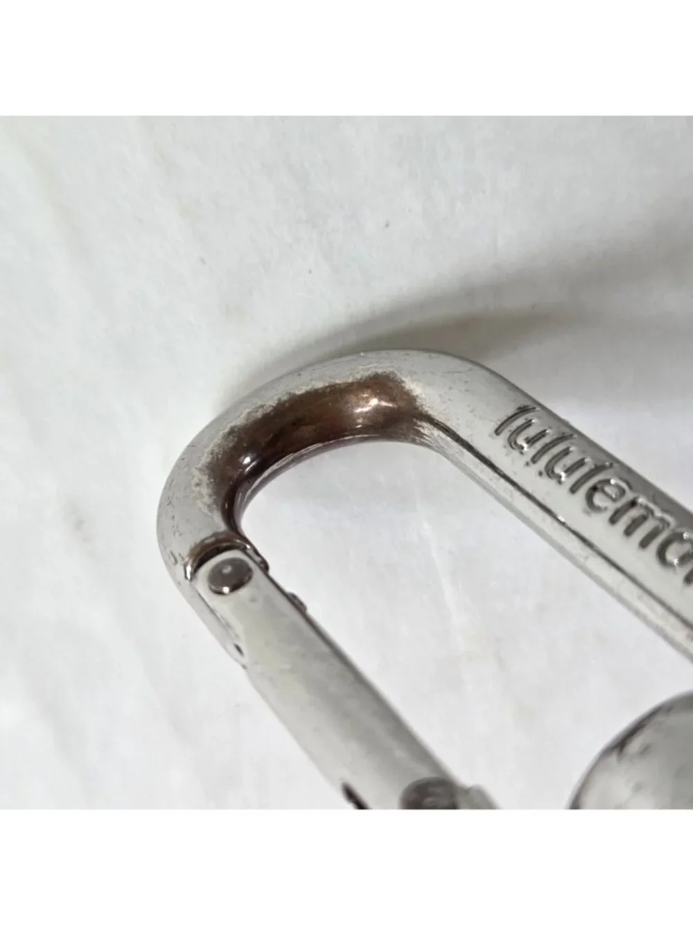 Lululemon Never Lost Keychain Pink Rose Silver Hardware 12